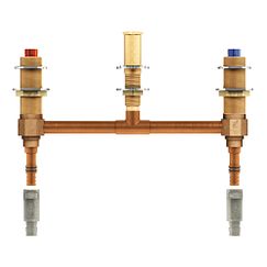 MOEN 4798 M-Pact Two Handle Roman Tub Valve 10" Centers 1/2" Pex with 1/2" Cold Expansion Pex Adapters