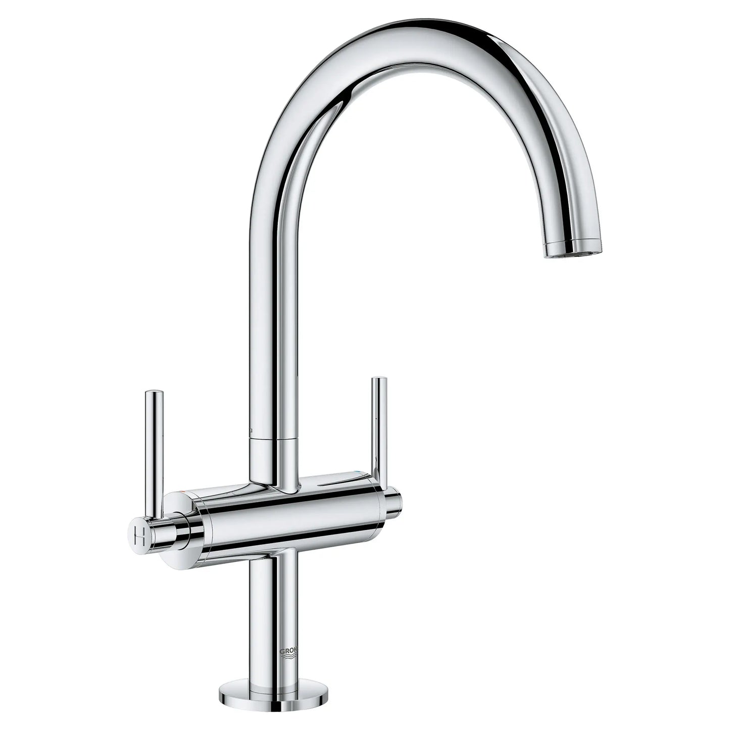 GROHE 21027003 Atrio New Single Hole Two-Handle L-Size Bathroom Faucet 1.2 GPM - Chrome