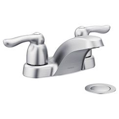MOEN 4925BC Chateau Two-Handle Low Arc Bathroom Faucet - Brushed Chrome