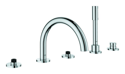 GROHE 25049003 Atrio New 5-Hole 2-Handle Deck Mount Roman Tub Faucet with 1.75 GPM Hand Shower - Chrome