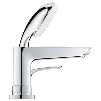 GROHE 25245003 Eurosmart 4-Hole Single Handle Deck Mount Roman Tub Faucet with 1.75 GPM Hand Shower - Chrome