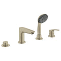 GROHE 25245EN3 Eurosmart 4-Hole Single Handle Deck Mount Roman Tub Faucet with 1.75 GPM Hand Shower - Brushed Nickel