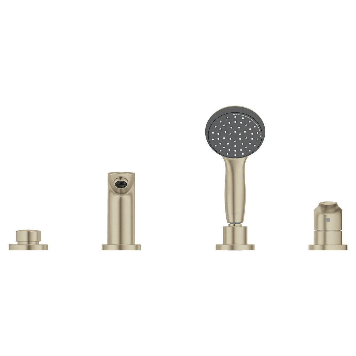 GROHE 25245EN3 Eurosmart 4-Hole Single Handle Deck Mount Roman Tub Faucet with 1.75 GPM Hand Shower - Brushed Nickel