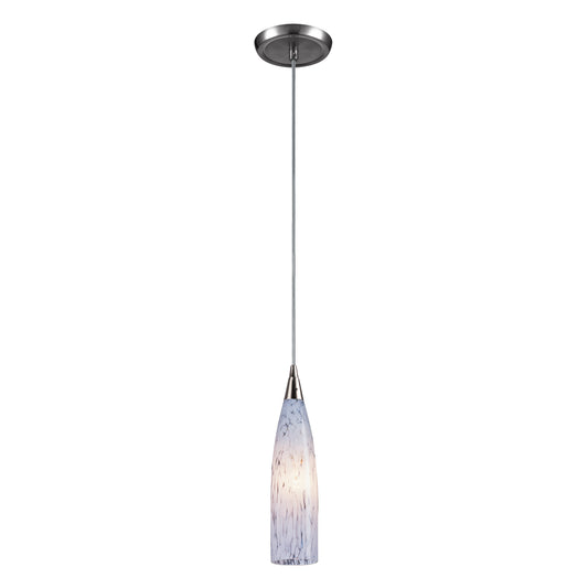 ELK SHOWROOM 501-1SW Lungo 3'' Wide 1-Light Pendant - Satin Nickel with Snow White Glass