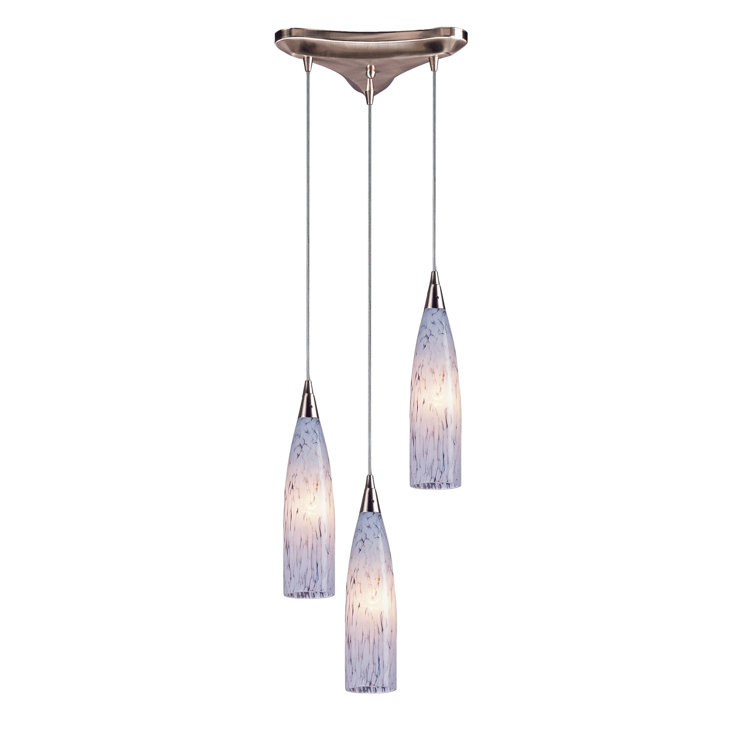 ELK SHOWROOM 501-3SW Lungo 10'' Wide 3-Light Pendant - Satin Nickel with Snow White Glass