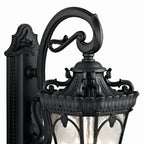 KICHLER 9358BKT Tournai 29" 3 Light Outdoor Wall Light With Clear Seeded Glass In Textured Black