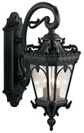 KICHLER 9358BKT Tournai 29" 3 Light Outdoor Wall Light With Clear Seeded Glass In Textured Black