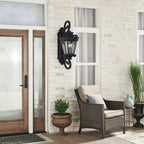 KICHLER 9359BKT Tournai 37.75" 4 Light Outdoor Wall Light With Clear Seeded Glass In Textured Black