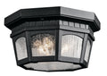 KICHLER 9538BKT Courtyard 2 Light Flush Mount Textured Black