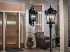 KICHLER 9559BKT Tournai 30" 4 Light Outdoor Post Light With Clear Seeded Glass In Textured Black