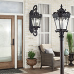 KICHLER 9559BKT Tournai 30" 4 Light Outdoor Post Light With Clear Seeded Glass In Textured Black