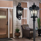 KICHLER 9559BKT Tournai 30" 4 Light Outdoor Post Light With Clear Seeded Glass In Textured Black