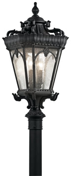 KICHLER 9559BKT Tournai 30" 4 Light Outdoor Post Light With Clear Seeded Glass In Textured Black