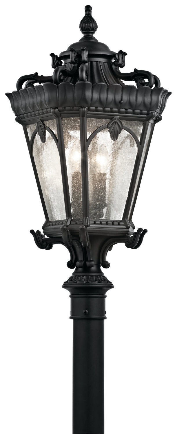 KICHLER 9559BKT Tournai 30" 4 Light Outdoor Post Light With Clear Seeded Glass In Textured Black