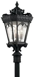 KICHLER 9565BKT Tournai 37.5" 4 Light Outdoor Post Light With Clear Seeded Glass In Textured Black