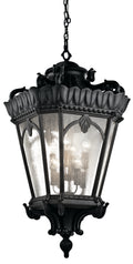 KICHLER 9568BKT Tournai 123" 8 Light Outdoor Pendant Light With Clear Seeded Glass In Textured Black