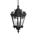 KICHLER 9855BKT Tournai 99" 3 Light Outdoor Pendant Light With Clear Seeded Glass In Textured Black