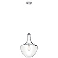 KICHLER 42046CH Everly 19.75" 1 Light Bell Pendant Clear Glass Chrome
