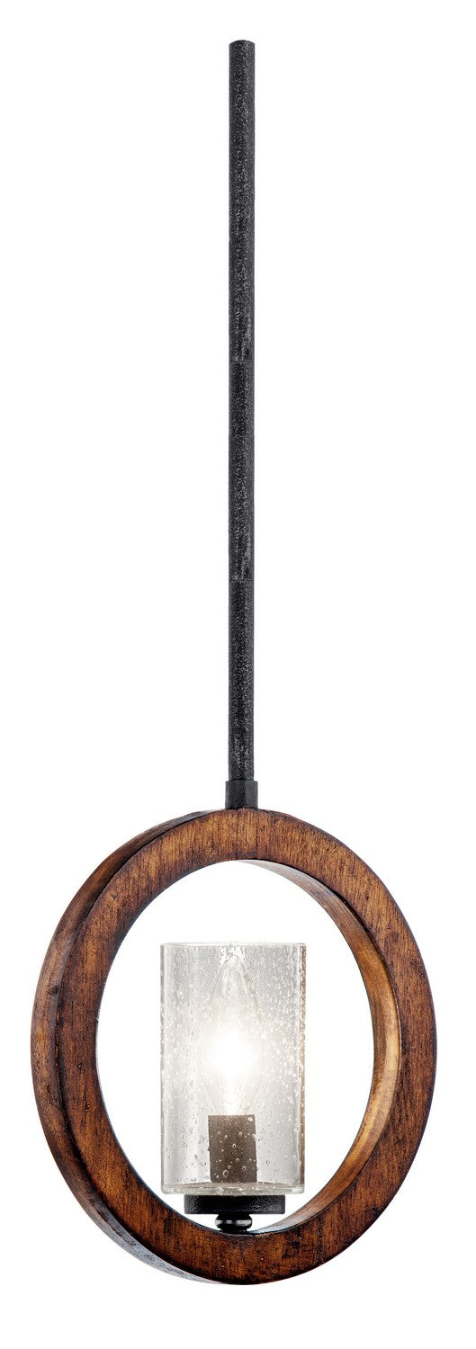 KICHLER 43189AUB Grand Bank 1 Light Convertible Mini Pendant Auburn Stain