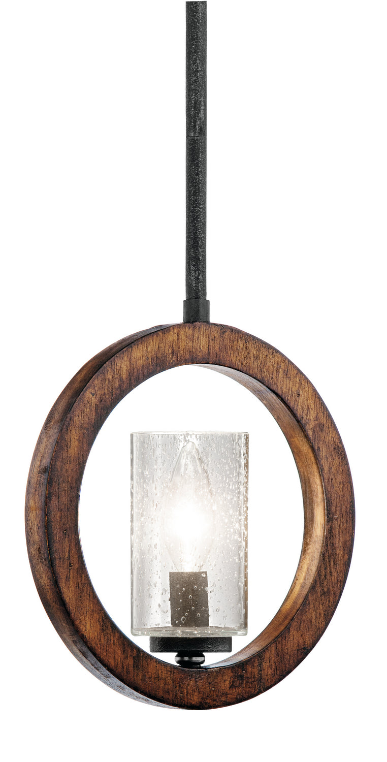 KICHLER 43189AUB Grand Bank 1 Light Convertible Mini Pendant Auburn Stain