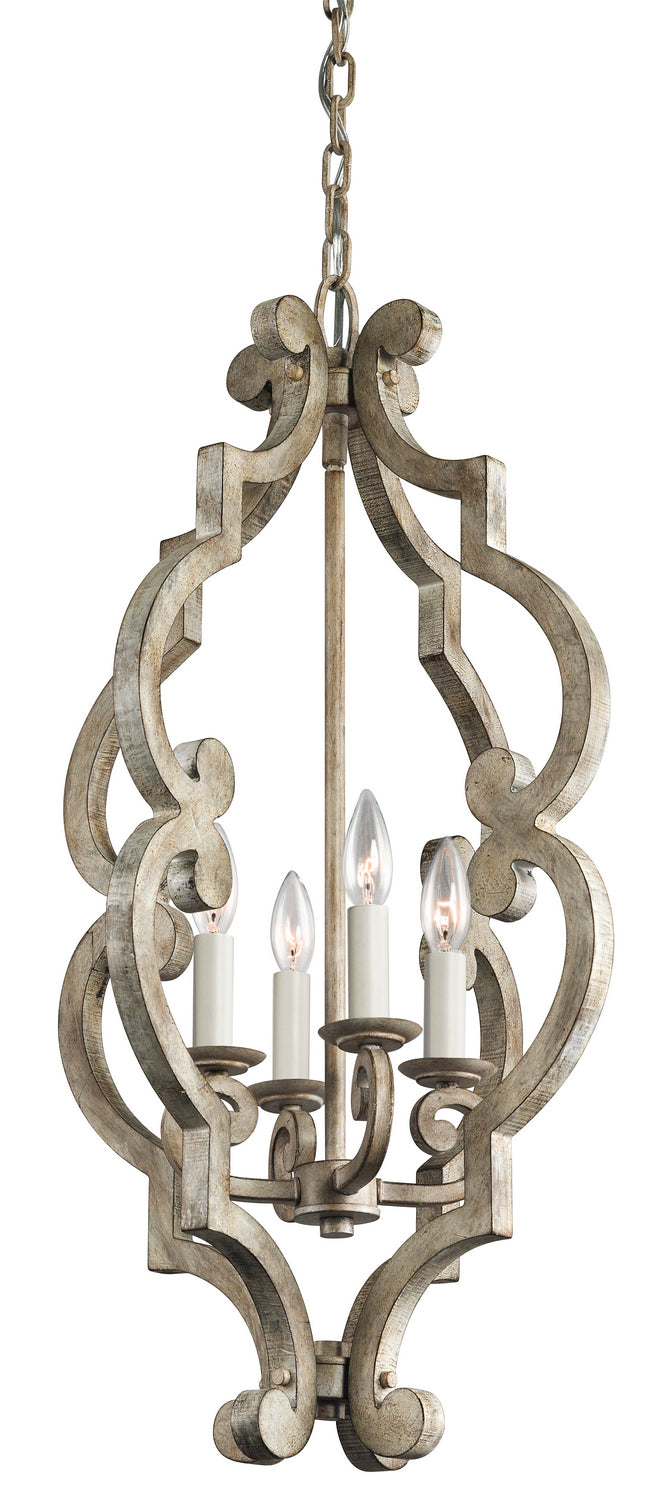 KICHLER 43255DAW Hayman Bay 4 Light Foyer Pendant Distressed Antique White