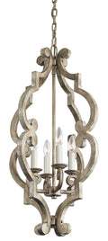 KICHLER 43255DAW Hayman Bay 4 Light Foyer Pendant Distressed Antique White