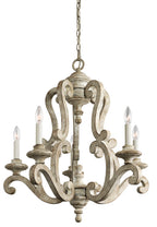 KICHLER 43256DAW Hayman Bay 29.75" 5 Light Chandelier in Distressed Antique White