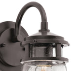 KICHLER 49444AZ Lyndon 11.25" 1 Light Wall Light With Clear Seeded Glass Architectural Bronze