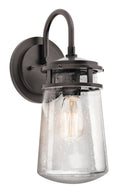KICHLER 49445AZ Lyndon 15" 1 Light Wall Light Clear Seeded Glass Architectural Bronze