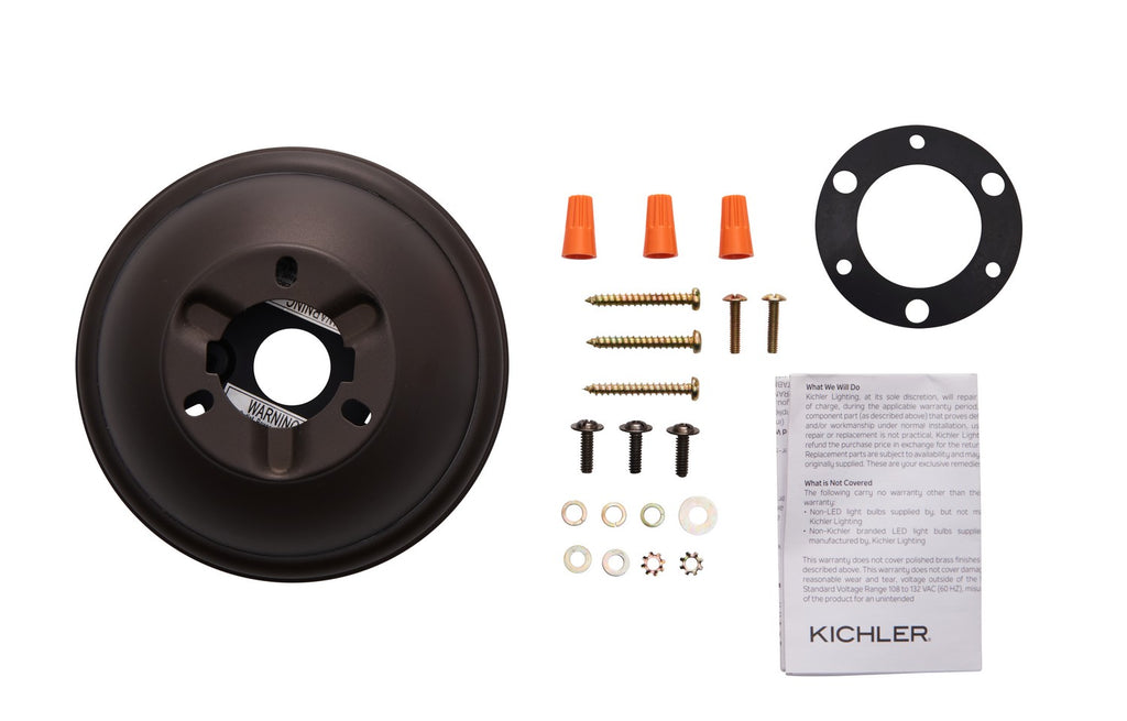 KICHLER 337008SNB Flush Mount Kit Satin Natural Black