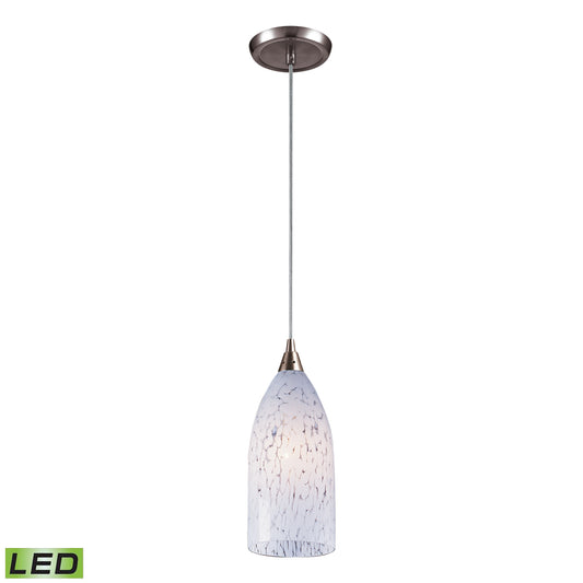 ELK SHOWROOM 502-1SW-LED Verona 5'' Wide 1-Light Pendant - Satin Nickel with Snow White Glass (LED)