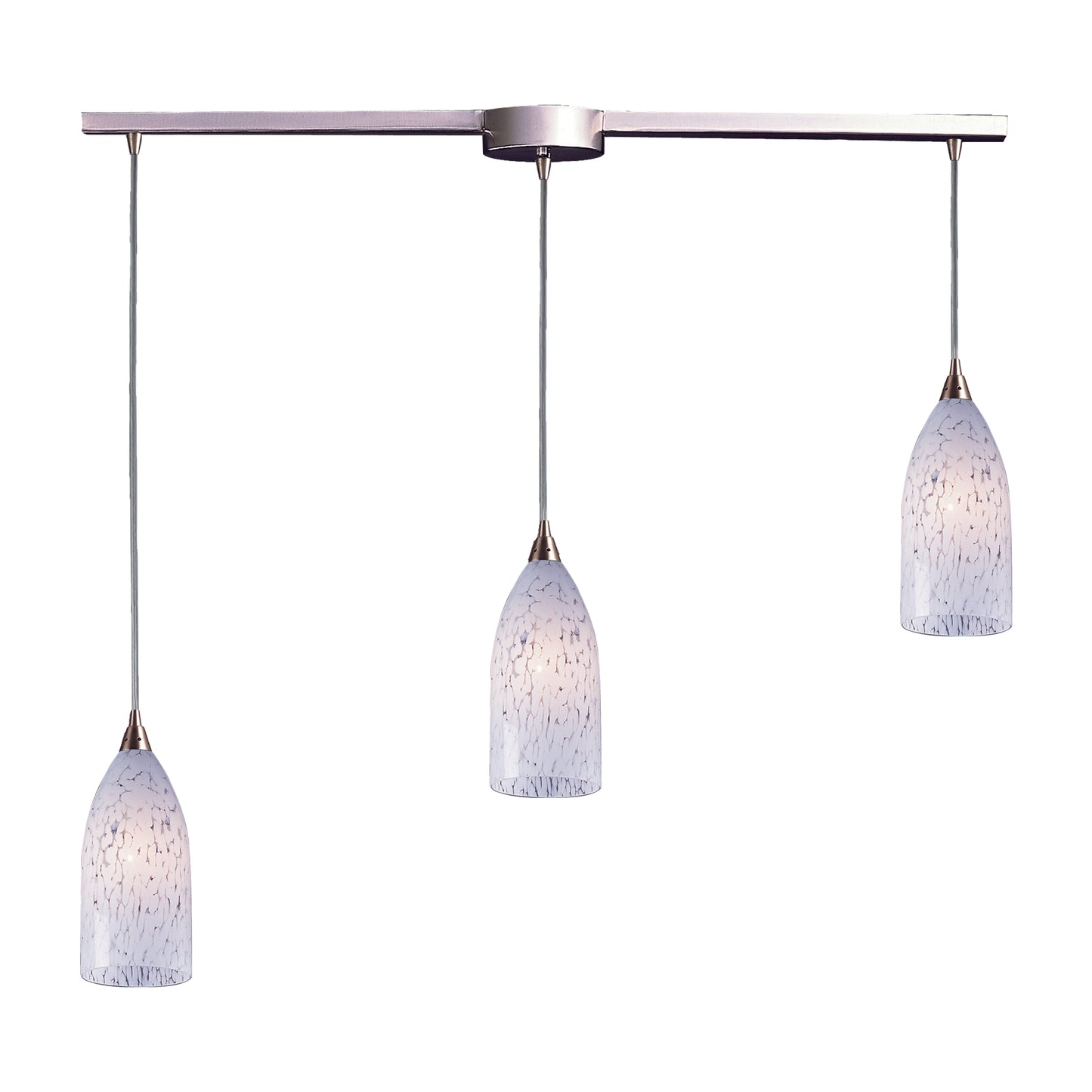 ELK SHOWROOM 502-3L-SW Verona 36'' Wide 3-Light Pendant - Satin Nickel with Snow White Glass