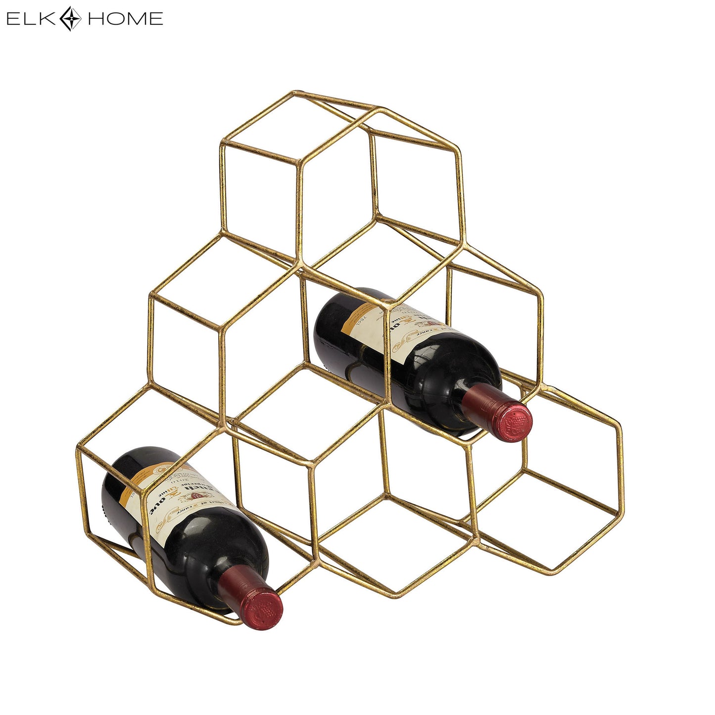 ELK STUDIO 51-026 Angular Study Wine Rack - Gold