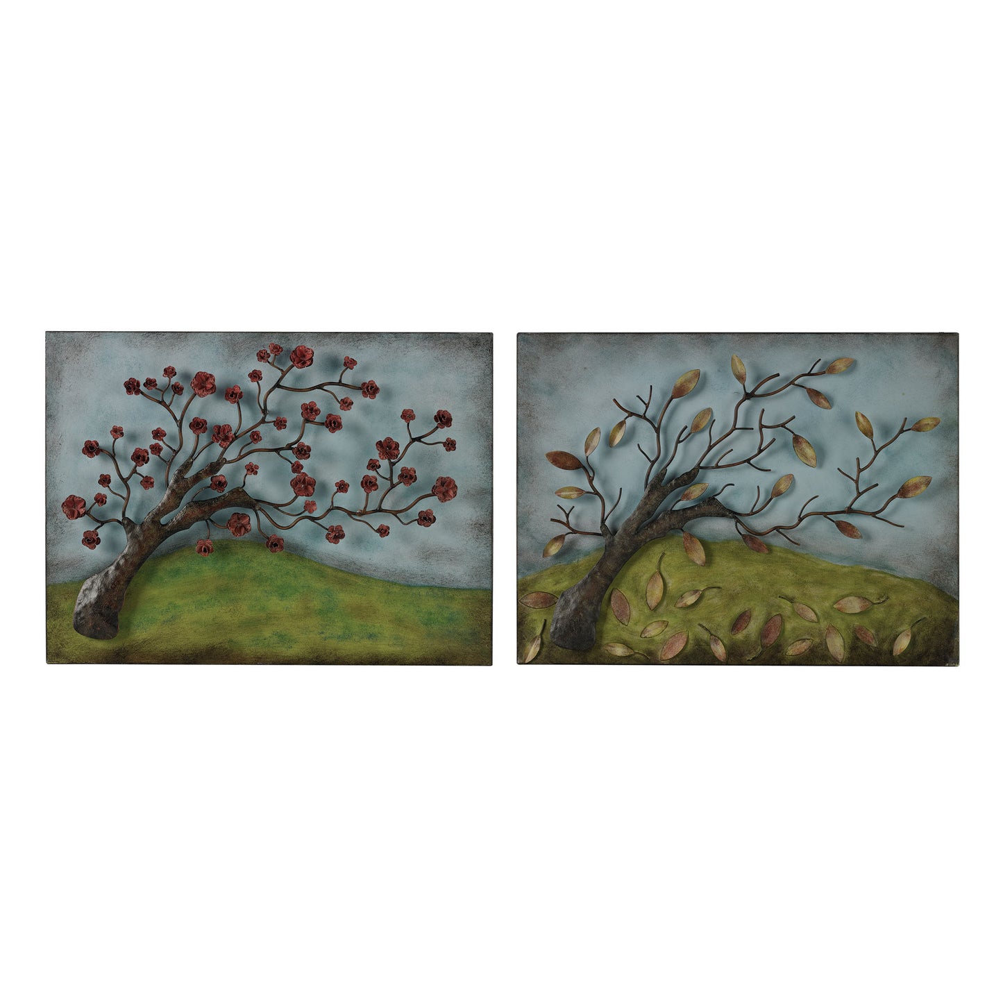 ELK STUDIO 51-10112/S2 Metal Autumn and Spring Pictures (2-piece Set)