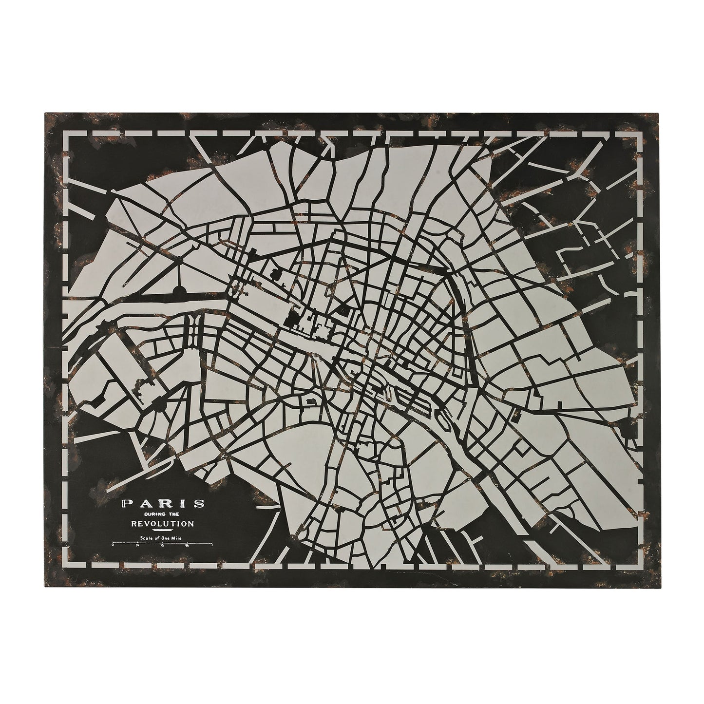 ELK STUDIO 51-10117 City Map of Paris Circa 1790 (Laser cut on Metal)