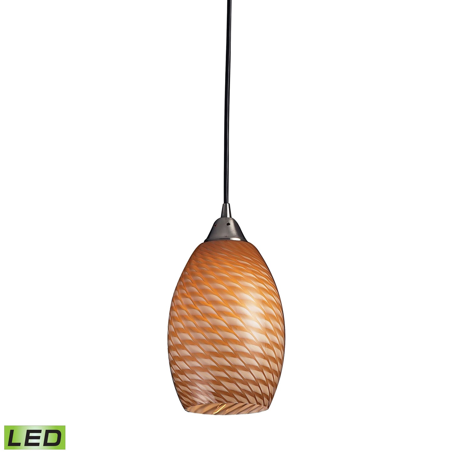 ELK SHOWROOM 517-1C-LED Mulinello 6'' Wide 1-Light Mini Pendant - Satin Nickel