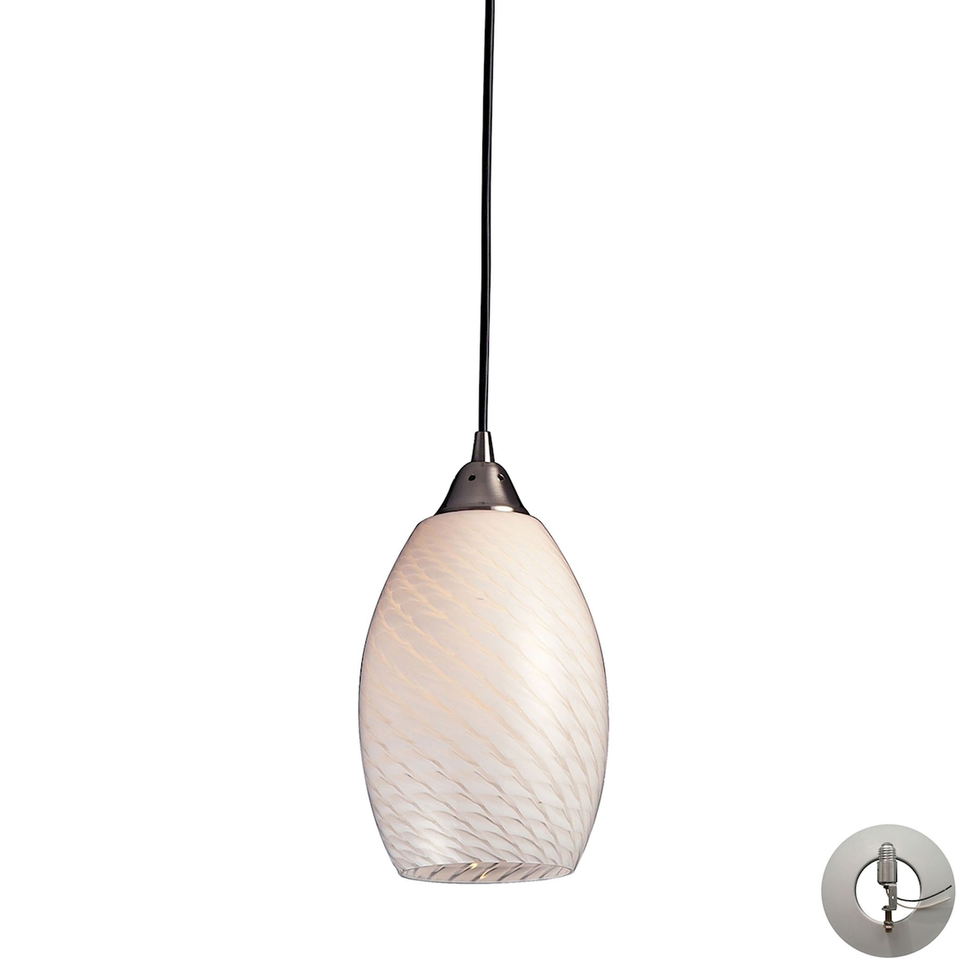 ELK SHOWROOM 517-1WS-LA Mulinello 6'' Wide 1-Light Pendant - Satin Nickel (Includes Adapter Kit)