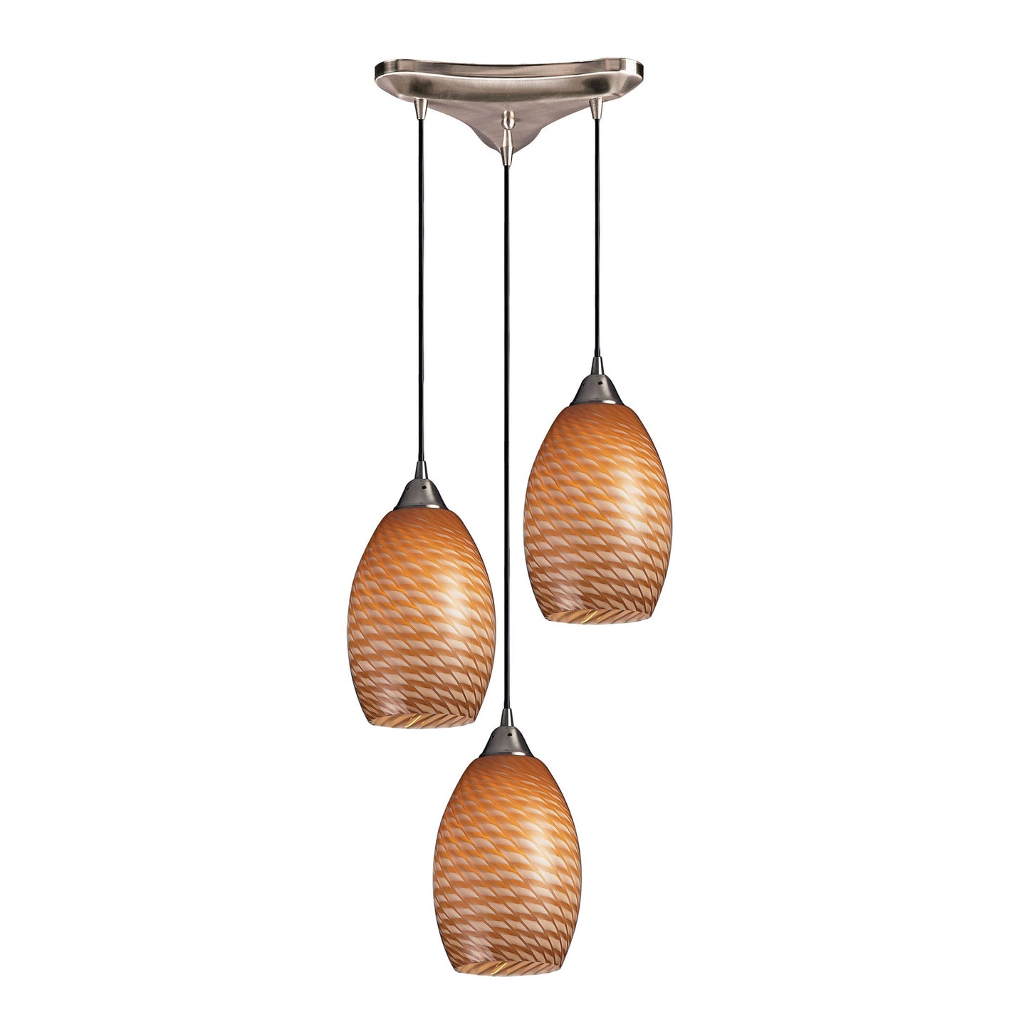 ELK SHOWROOM 517-3C Mulinello 10'' Wide 3-Light Mini Pendant - Satin Nickel