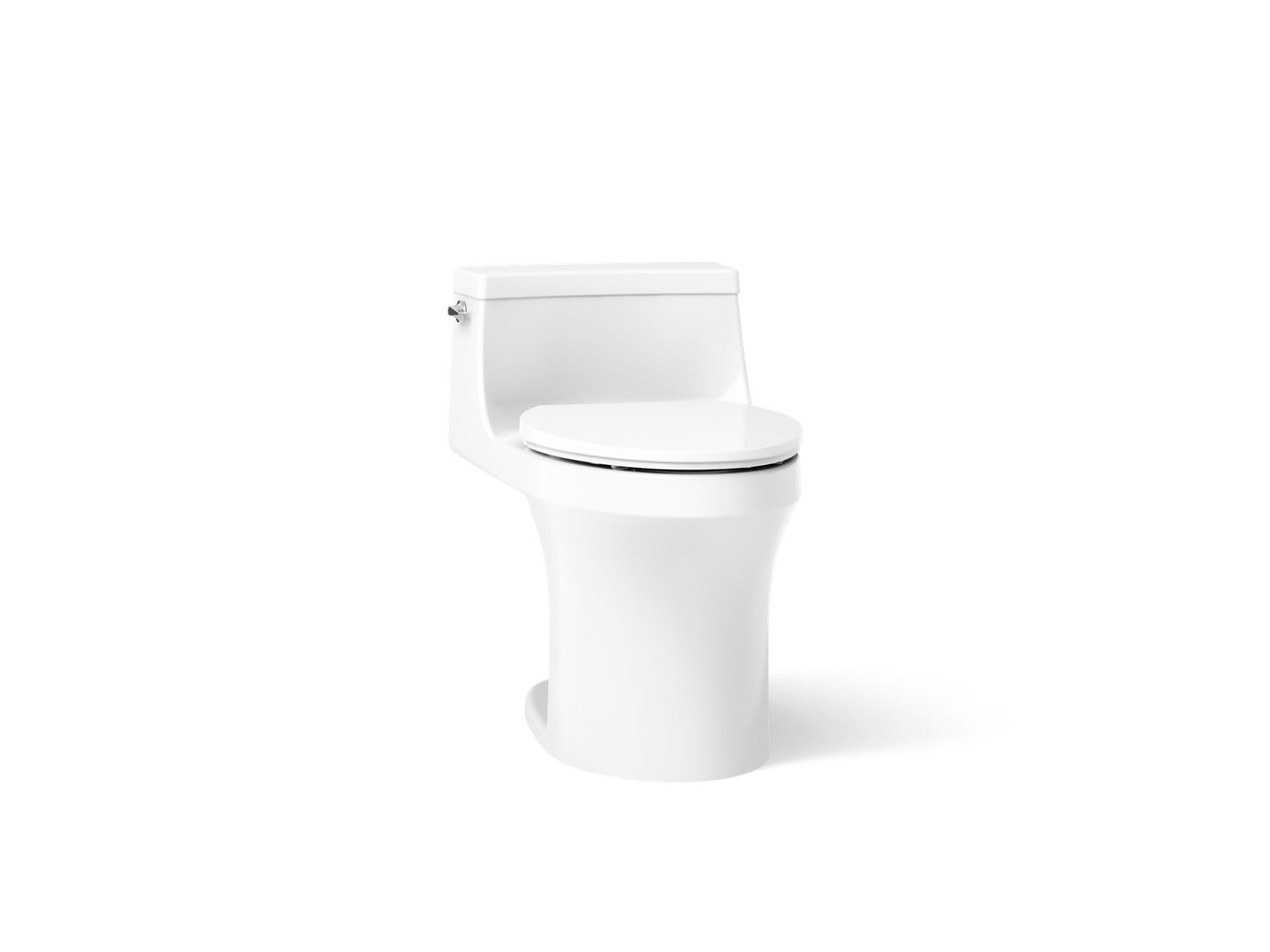 KOHLER K-5172-0 San Souci One-Piece Compact Elongated Toilet With Concealed Trapway, 1.28 Gpf - White