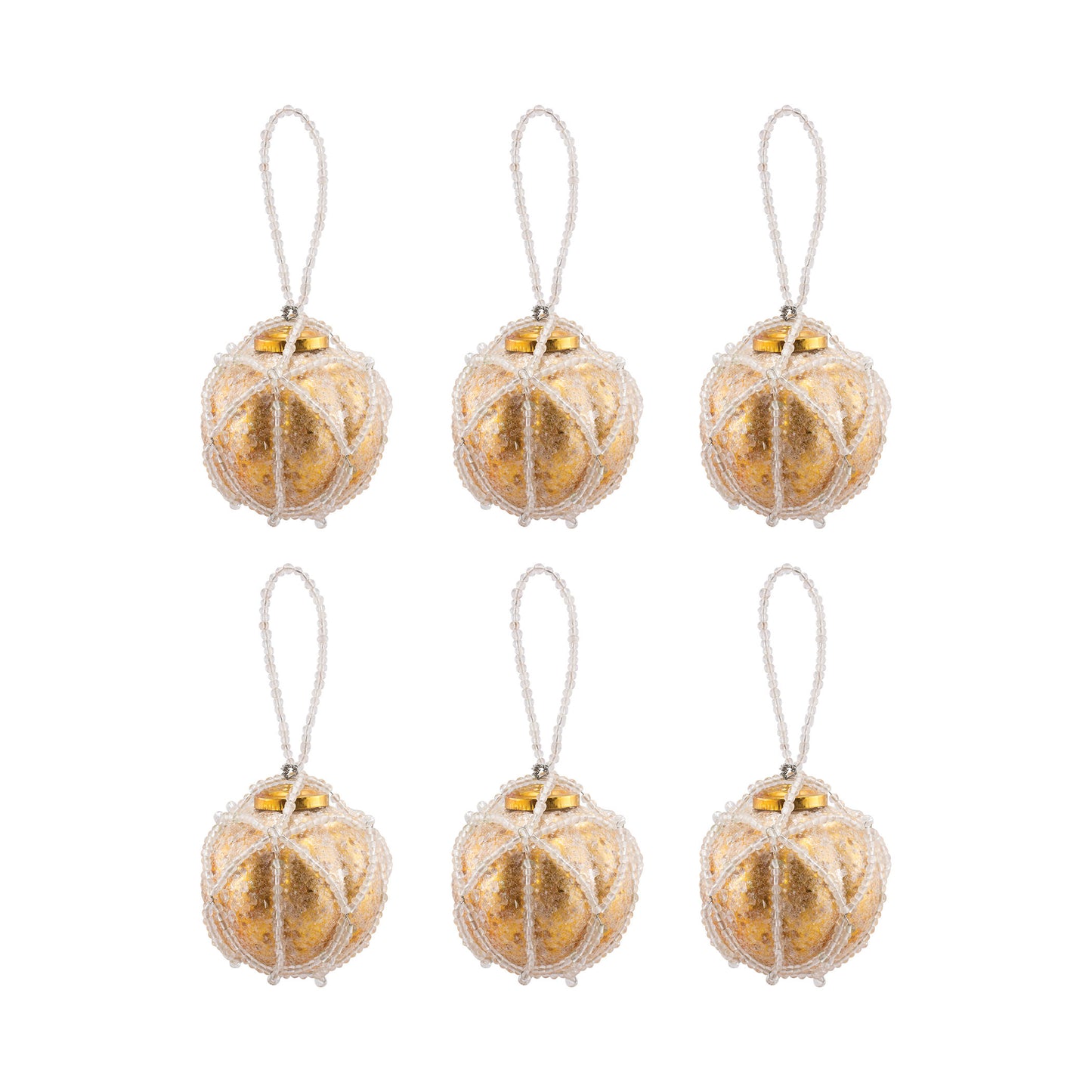 ELK STUDIO 519284/S6 Beaded Ornament Optic Round (Set of 6)