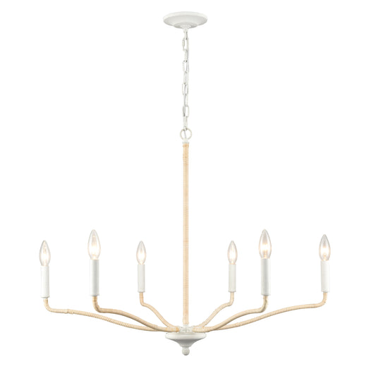 ELK SHOWROOM 52278/6 Breezeway 31'' High 6-Light Chandelier - White Coral