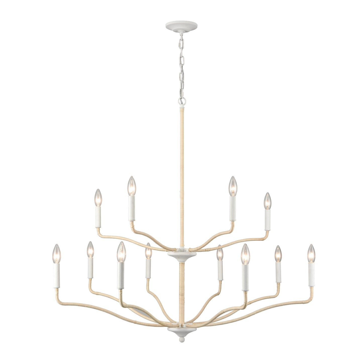 ELK SHOWROOM 52279/8+4 Breezeway 40'' Wide 12-Light Chandelier - White Coral