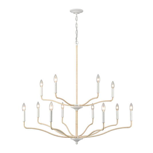 ELK SHOWROOM 52279/8+4 Breezeway 40'' Wide 12-Light Chandelier - White Coral