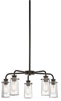 KICHLER 43058OZ Braelyn 11.25" 5 Light Chandelier With Clear Seeded Glass Olde Bronze