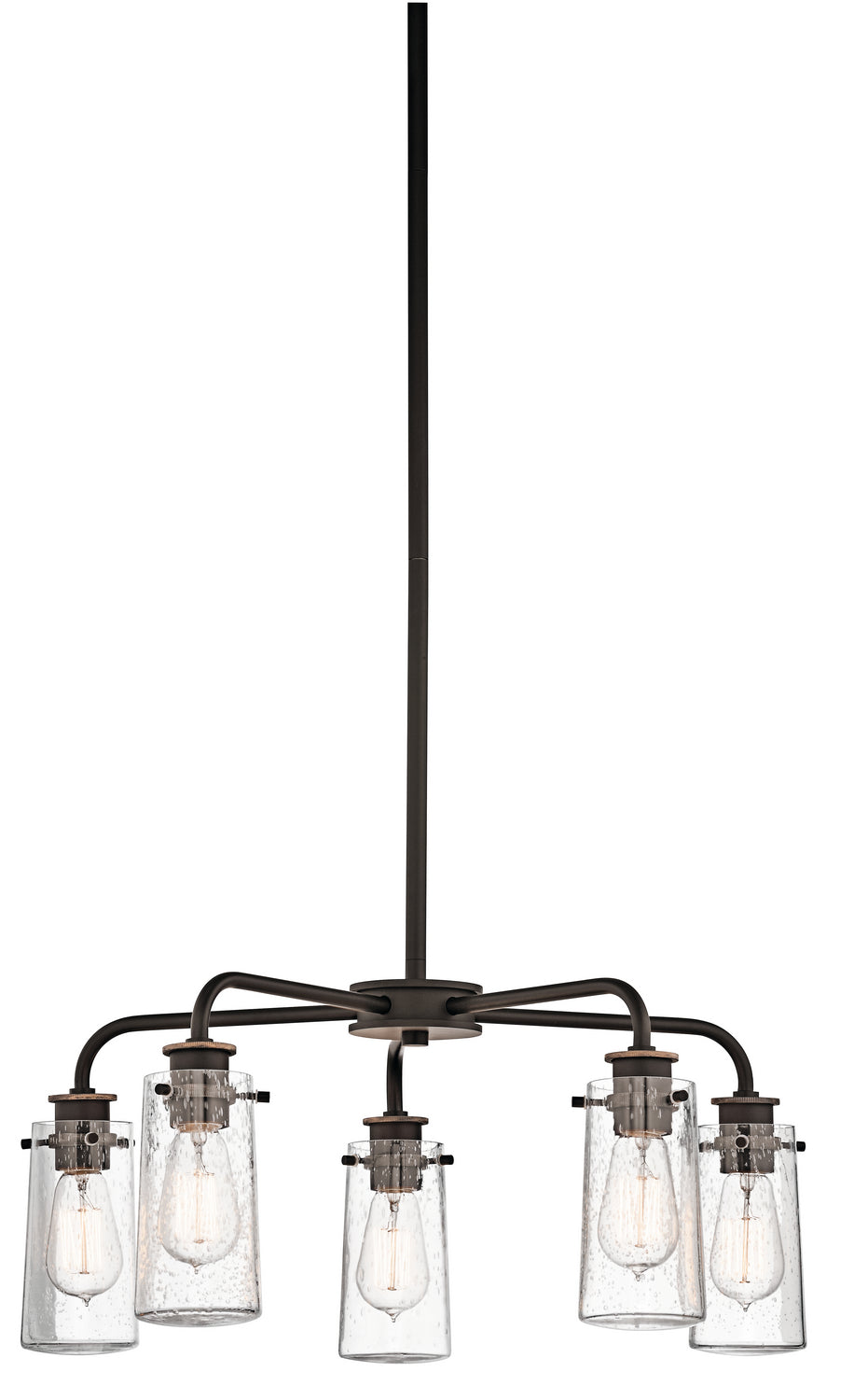 KICHLER 43058OZ Braelyn 11.25" 5 Light Chandelier With Clear Seeded Glass Olde Bronze