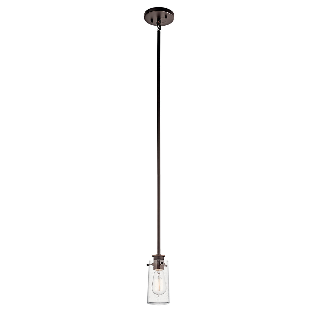 KICHLER 43060OZ Braelyn 8.5" 1 Light Mini Pendant With Clear Seeded Glass Olde Bronze