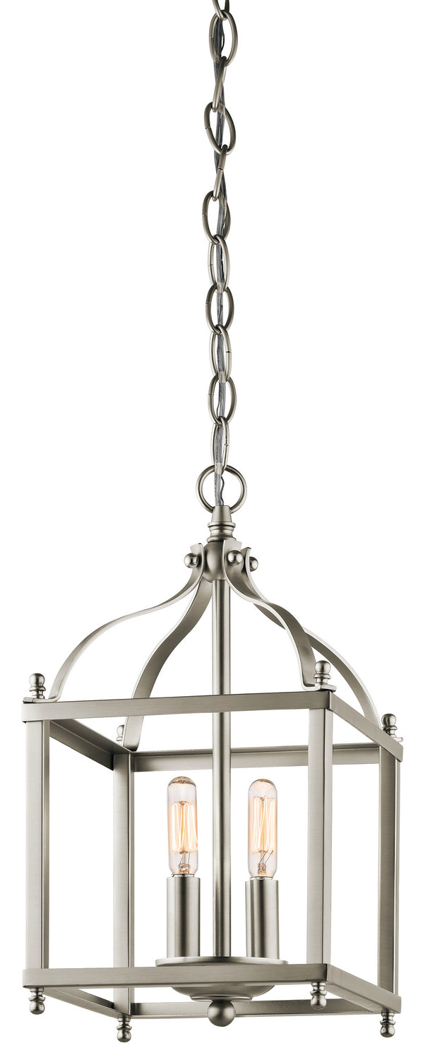 KICHLER 42565NI Larkin 14.75" 2 Light Pendant In Brushed Nickel