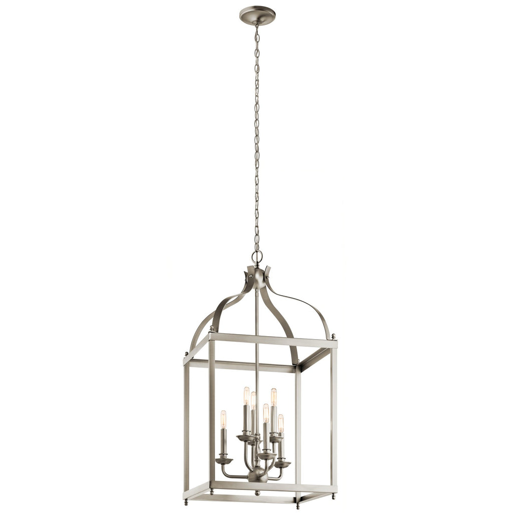 KICHLER 42568NI Larkin 36.25" 6 Light Pendant In Brushed Nickel