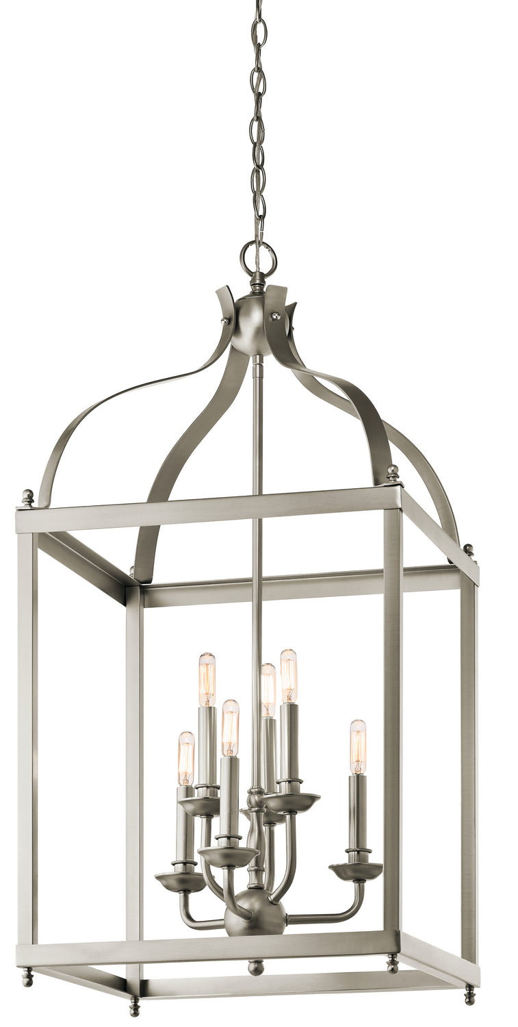 KICHLER 42568NI Larkin 36.25" 6 Light Pendant In Brushed Nickel