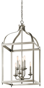 KICHLER 42568NI Larkin 36.25" 6 Light Pendant In Brushed Nickel